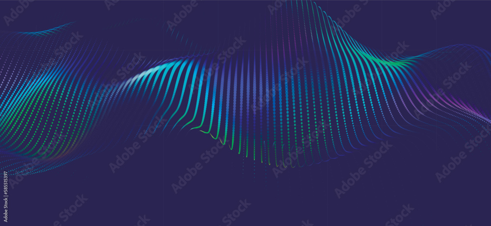 Abstract digital wave of particles. Futuristic point wave. Technology background vector. 3D rendering. Abstract digital wave of particles. Futuristic point wave. Technology background vector. 3D rendering.