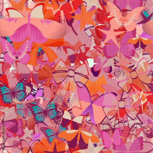 Background pattern abstract design texture. Seamless. Theme is about adornment, stars, various, background, Monarch, graphic, Butterfly, embellishment, Pipevine, silhouette, art, wildlife