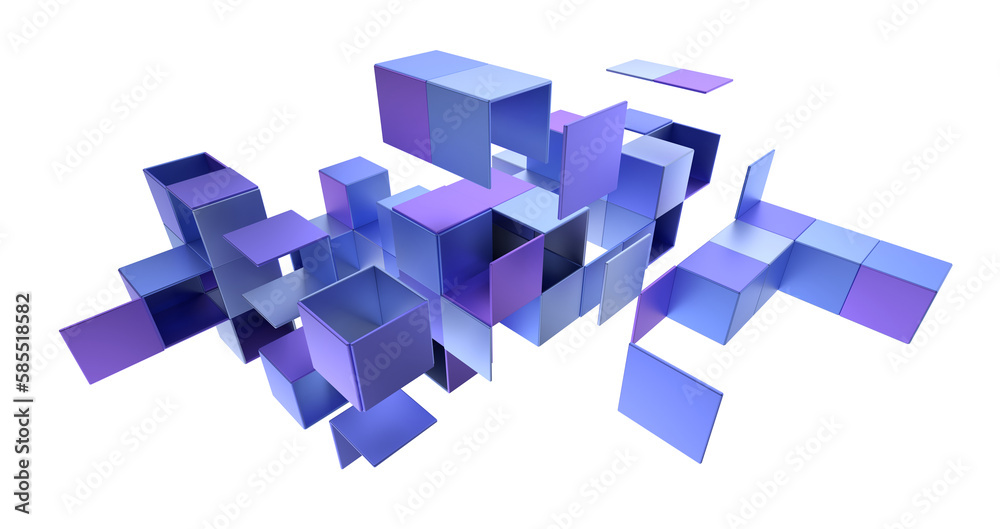Geometric composition, 3d render