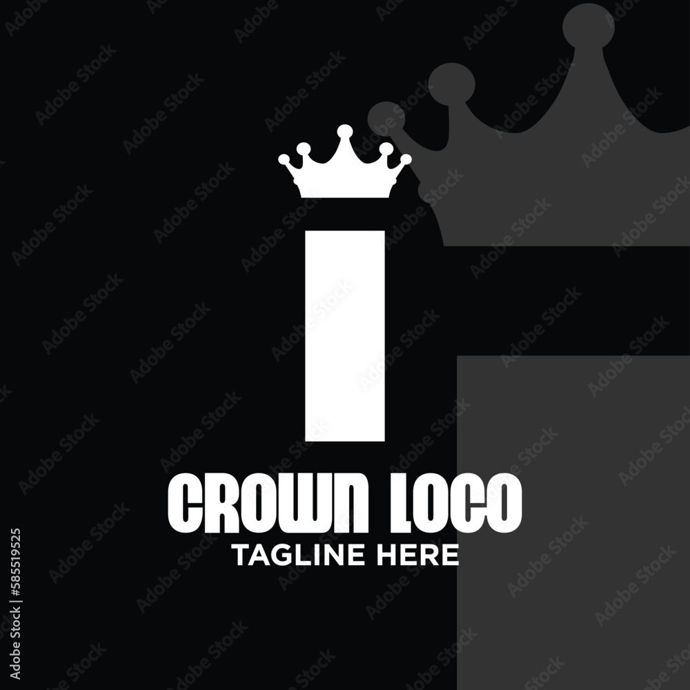 Letter I Crown Logo Design Template Inspiration, Vector Illustration. Letter I Crown Logo Design Template Inspiration, Vector Illustration.