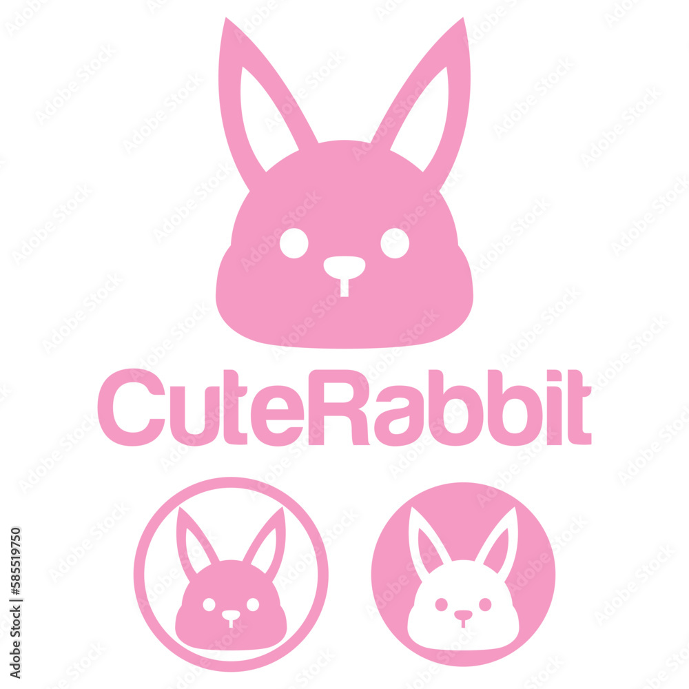 Cute Kawaii head rabbit bunny Mascot Cartoon Logo Design Icon Illustration Character vector art. for every category of business, company, brand like pet shop, product, label, team, badge, label Cute Kawaii head rabbit bunny Mascot Cartoon Logo Design Icon Illustration Character vector art. for every category of business, company, brand like pet shop, product, label, team, badge, label
