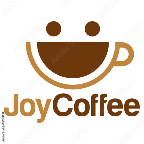 Modern flat design simple minimalist smile happy joy coffee logo icon design template vector with modern illustration concept style for cafe, coffee shop, restaurant, badge, emblem and label