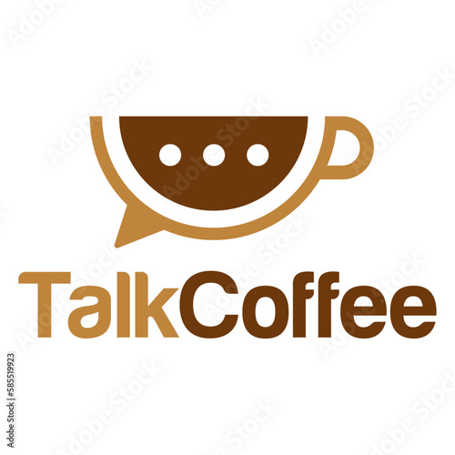 Modern flat design simple minimalist talk chat coffee logo icon design template vector with modern illustration concept style for cafe, coffee shop, restaurant, badge, emblem and label