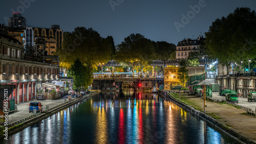 Canal Saint-Martin (Night) - Paris, France