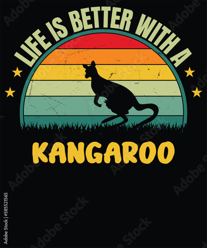 life is better a kangaroo vintage t shirt design