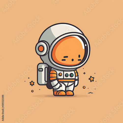 a cute astronaut in space, cartoon style, created with generative AI