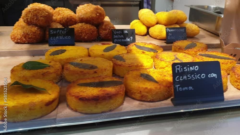 Risino classico con toma Classic wheat shortbread rice pudding cake with baked crust dessert sweet food from Verona