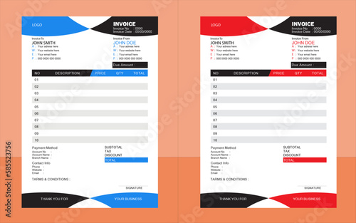 General beautiful business invoice template 