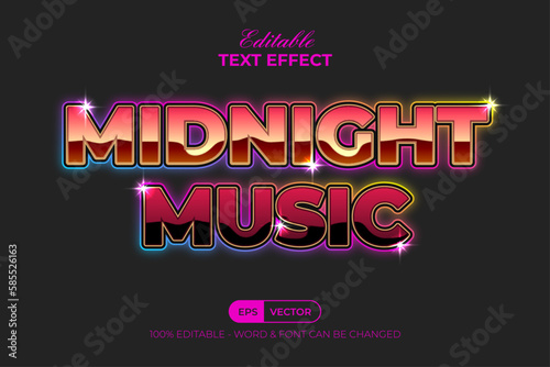 Vintage Neon Text Effect Style.