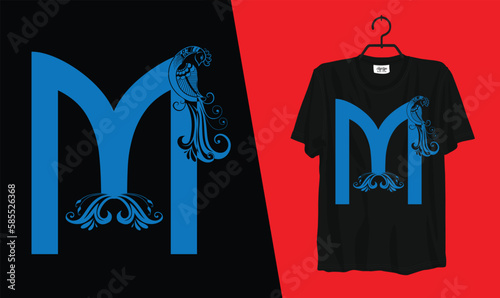 Vector Alphabet floral M - tshirt design