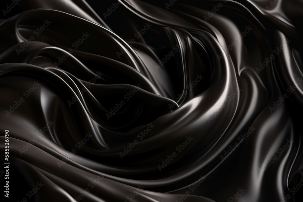 a black and white photo of a wavy fabric with a black background.  generative ai