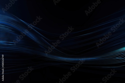  a dark blue background with lines of light in the middle.  generative ai