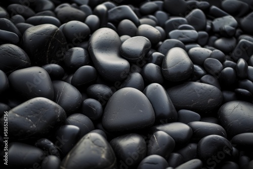  a bunch of rocks that are black and white in color. generative ai