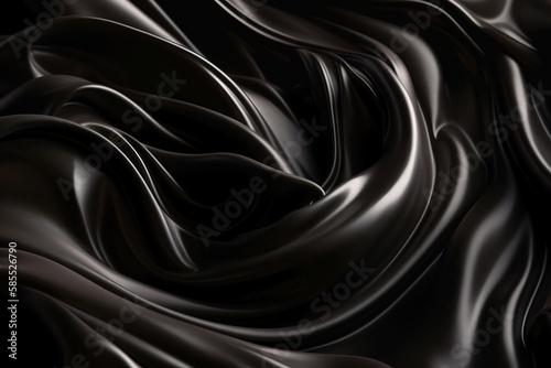  a black and white photo of a wavy fabric with a black background.  generative ai