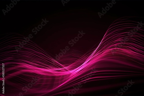  a dark background with a pink wave of light on it. generative ai © Shanti