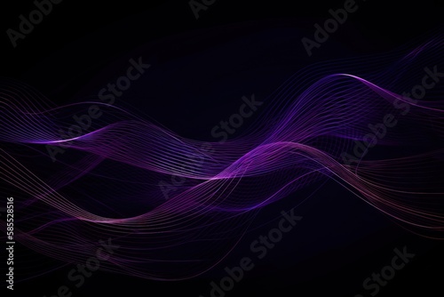  a dark background with a purple wave of light on it. generative ai