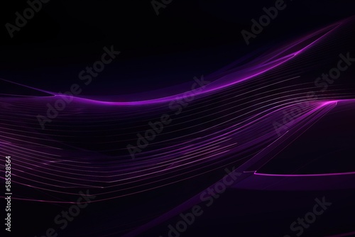  a purple abstract background with wavy lines and a black background. generative ai