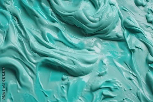  a close up view of a blue and green paint texture. generative ai