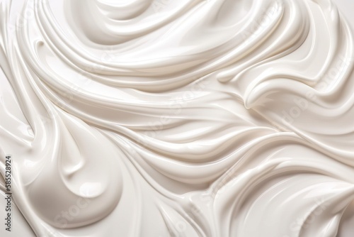  a close up of a white cream textured background with a smooth wave pattern. generative ai