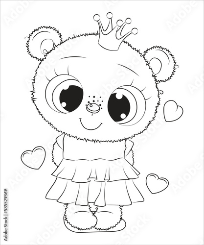 funny cute animals coloring page for kids