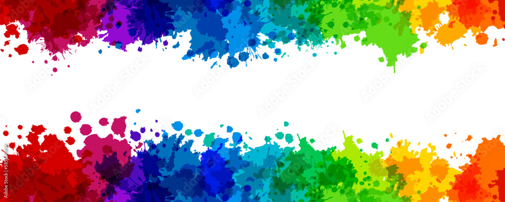 Rainbow splash vector illustration. Horizontal background with copy space