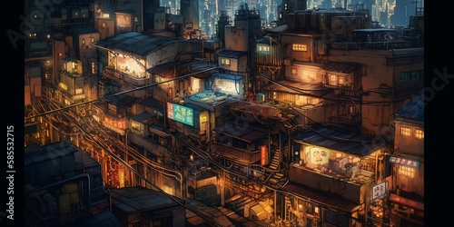 Night street illustration background