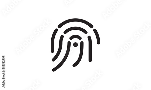 fingerprint with wifi logo smart technology linear style vector design