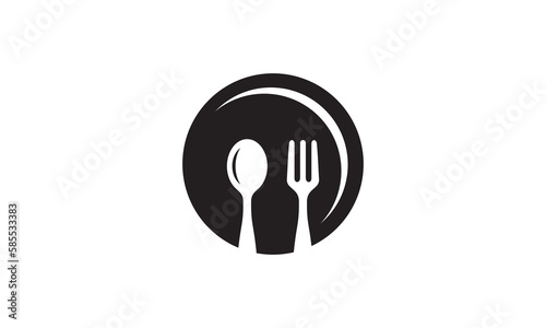 fork and spoon logo design. health restaurant food diet symbol vector illustration