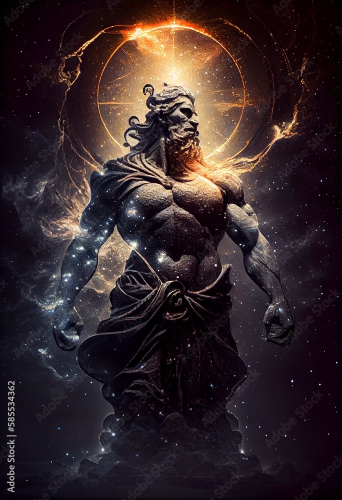 Greek god illustration isolated on dark background Greek god illustration isolated on dark background