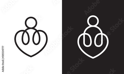 people love logo friendship cooperation icon vector design