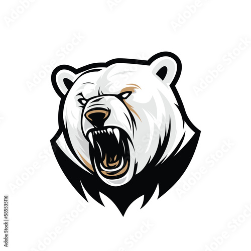 Angry bear head logo