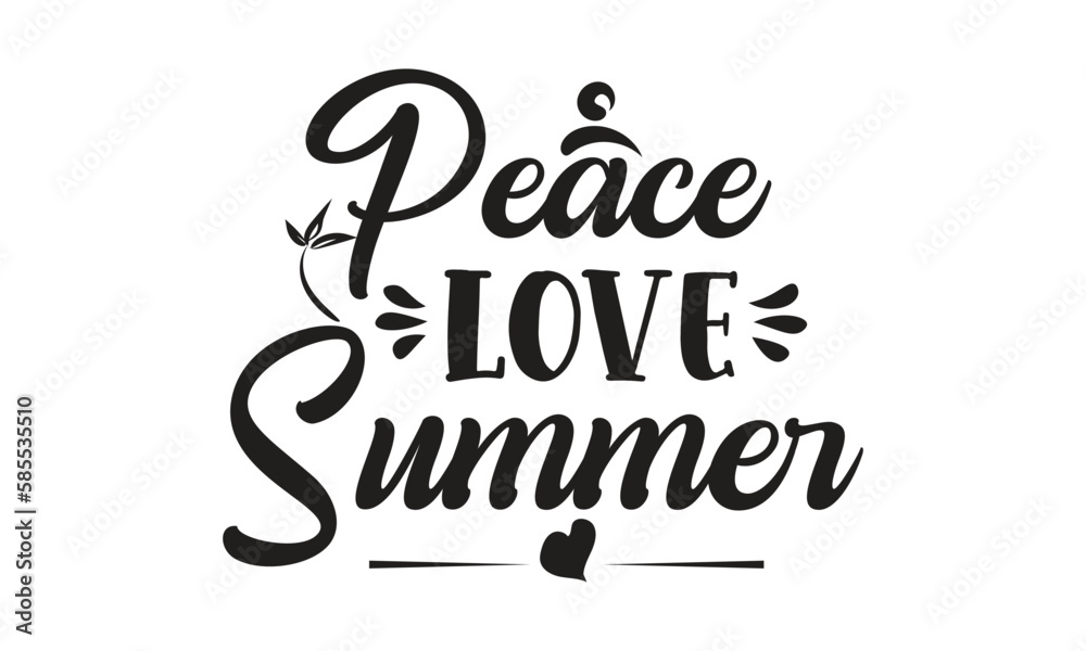 Peace love summer, T-Shirt Design, Mug Design.