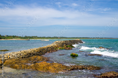 Tropical southern coast of Sri Lanka. Photography for tourism background, design and advertising