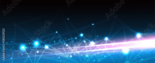 Quantum processing. Deep learning artificial intelligence. Future new technology  for business or science presentation