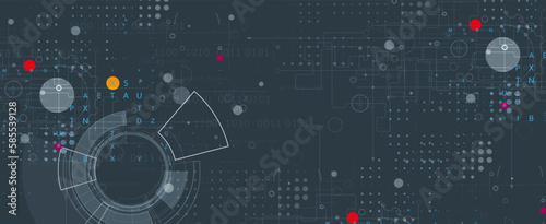 Quantum processing. Deep learning artificial intelligence. Future new technology  for business or science presentation