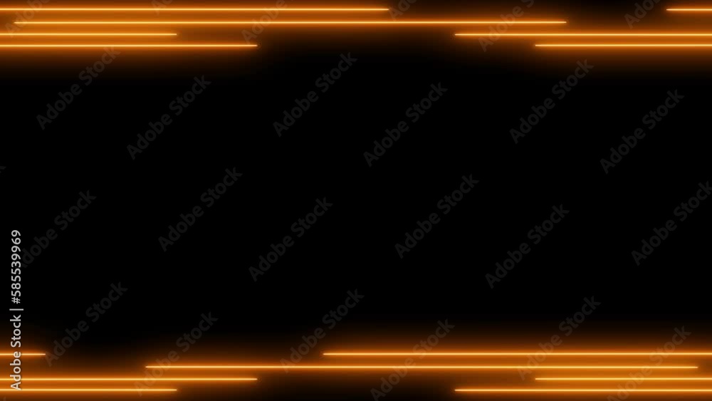 orange laser effect. glowing neon frame background with empty space ...