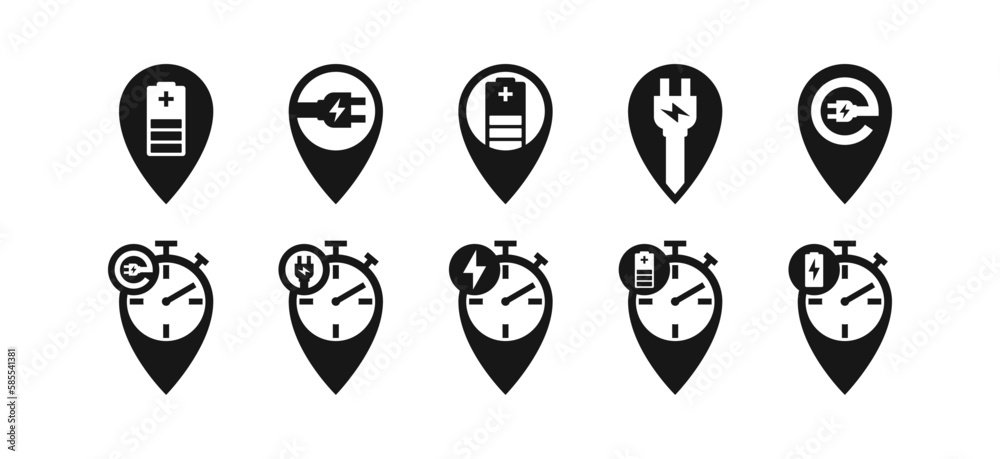 EV Charging Point icons EV Charging Point icons