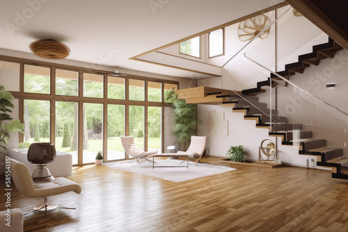 Modern apartment interior living room, AI Generative © DarkKnight