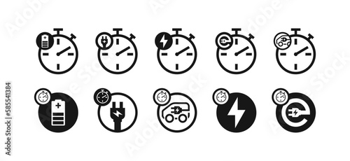 Fast charger icon set