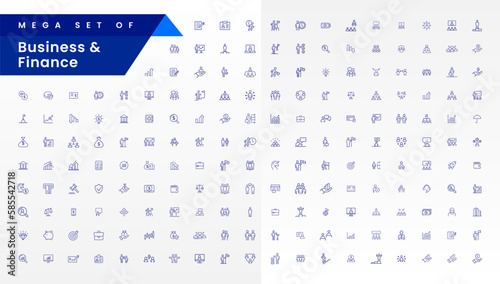 Business and Finance line icons set. Business people and financial outline icons collection. stock vector illustration icon.