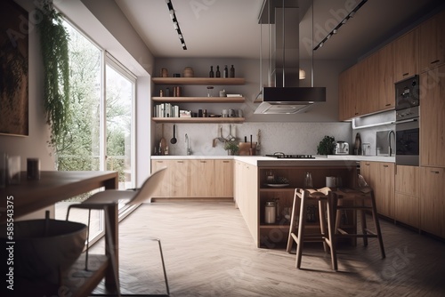 Interior, Modern kitchen, Generative AI
