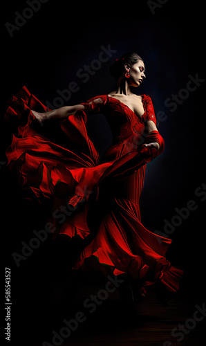 Flamenco Spanien Gitarre Tanz Kultur History Musik Ausdruck Illustration (Generative AI) Digital Art, Background Magazin Cover   © Korea Saii