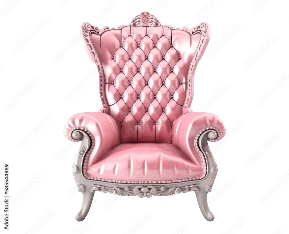 Pink armchair isolated on a transparent. Generative AI Pink armchair isolated on a transparent. Generative AI