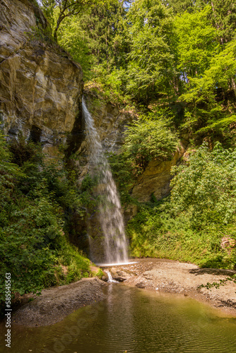 Waterfall in the forest. Kesselfall at the Finsterbachfall in Austria 