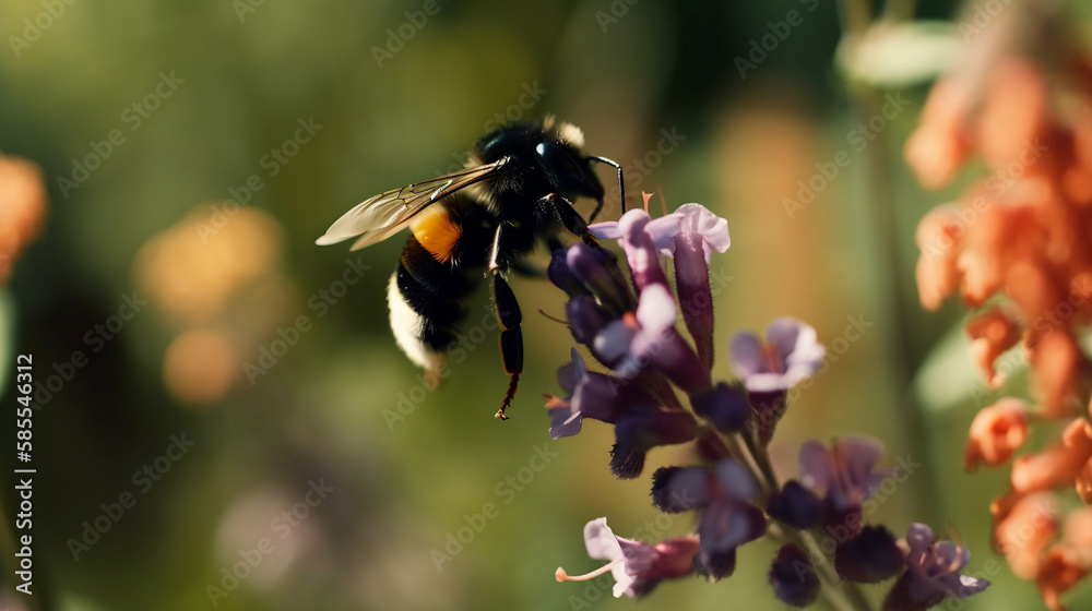 pretty bumblebee and a queen bumblebee eating from succulent flowers pretty bumblebee and a queen bumblebee eating from succulent flowers