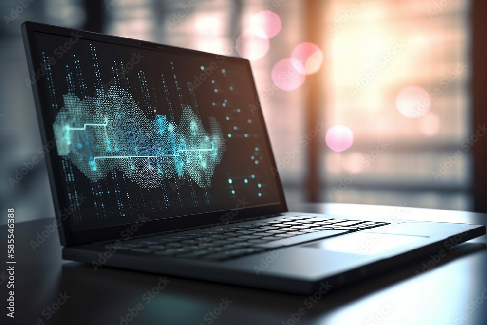 Data Insights on Open Laptop created with Generative AI technology
Data Insights on Open Laptop created with Generative AI technology