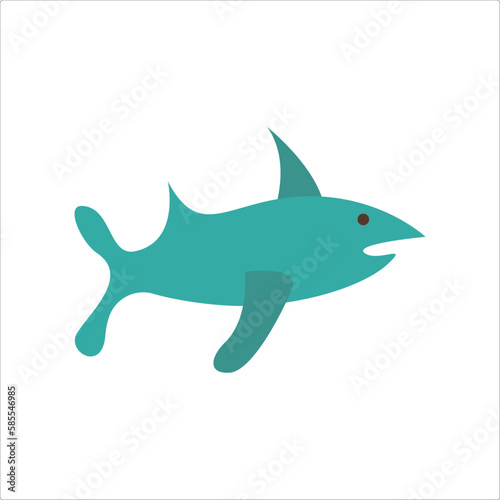 Shark.Vector illustration isolated on white background.