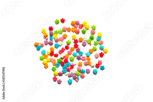  Candy sprinkles in all the colors of the rainbow isolated 