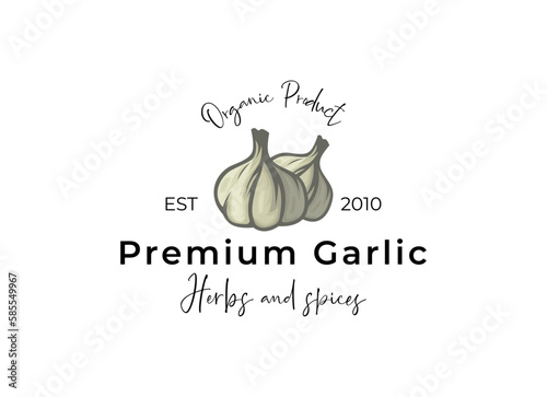 onion garlic logo icon symbol design vector illustration