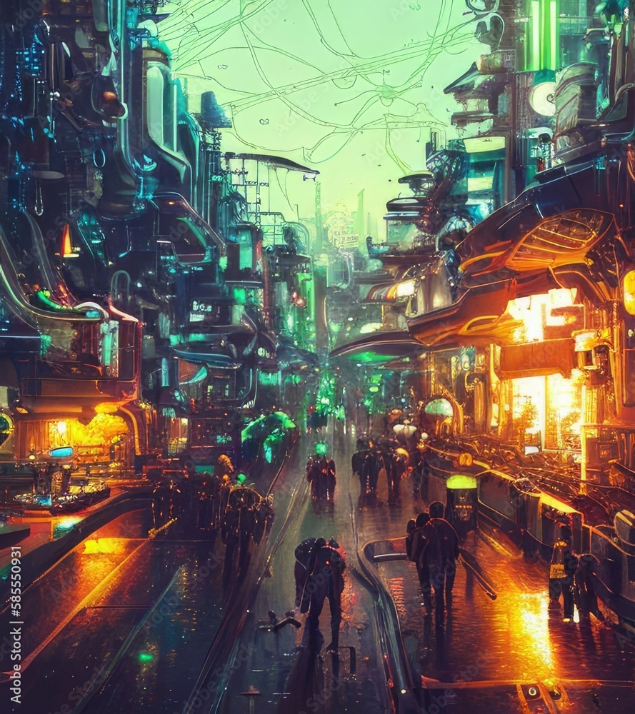 Cyberpunk Future Cityscape